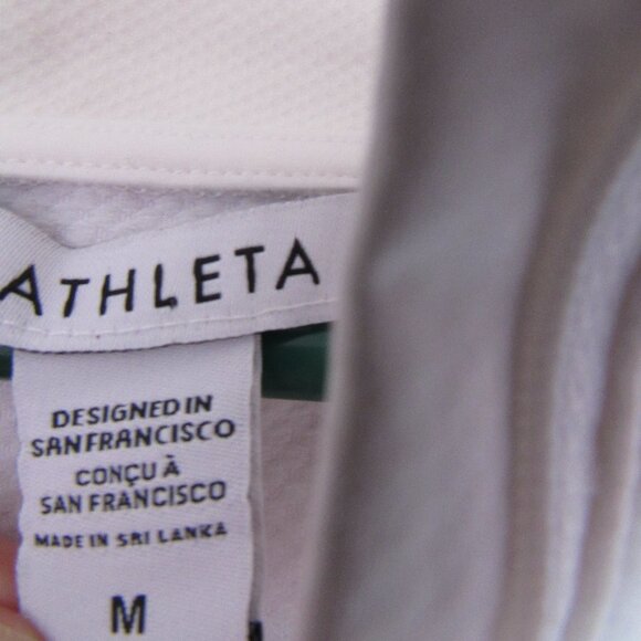 Athleta Women Sweater, White,Activewear,  sz.M, zip closure - Picture 7 of 8